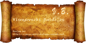 Visnyovszki Balázs névjegykártya
